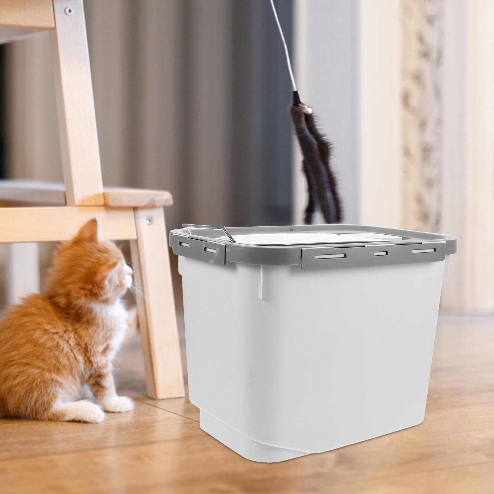 POPETPOP Contenitore per Alimenti per Animali Domestici da 12l, Secchio Ermetico in Pp Riutilizzabile, Facile da Usare per Conservare Cibo per Cani e Gatti in Forma Sigillata