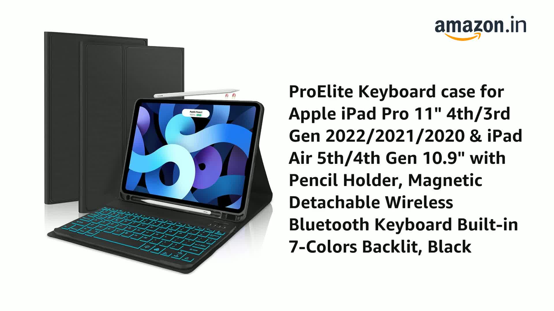 ProElite Keyboard case for iPad Air 11 M3/M2 2025/2024/Pro 11