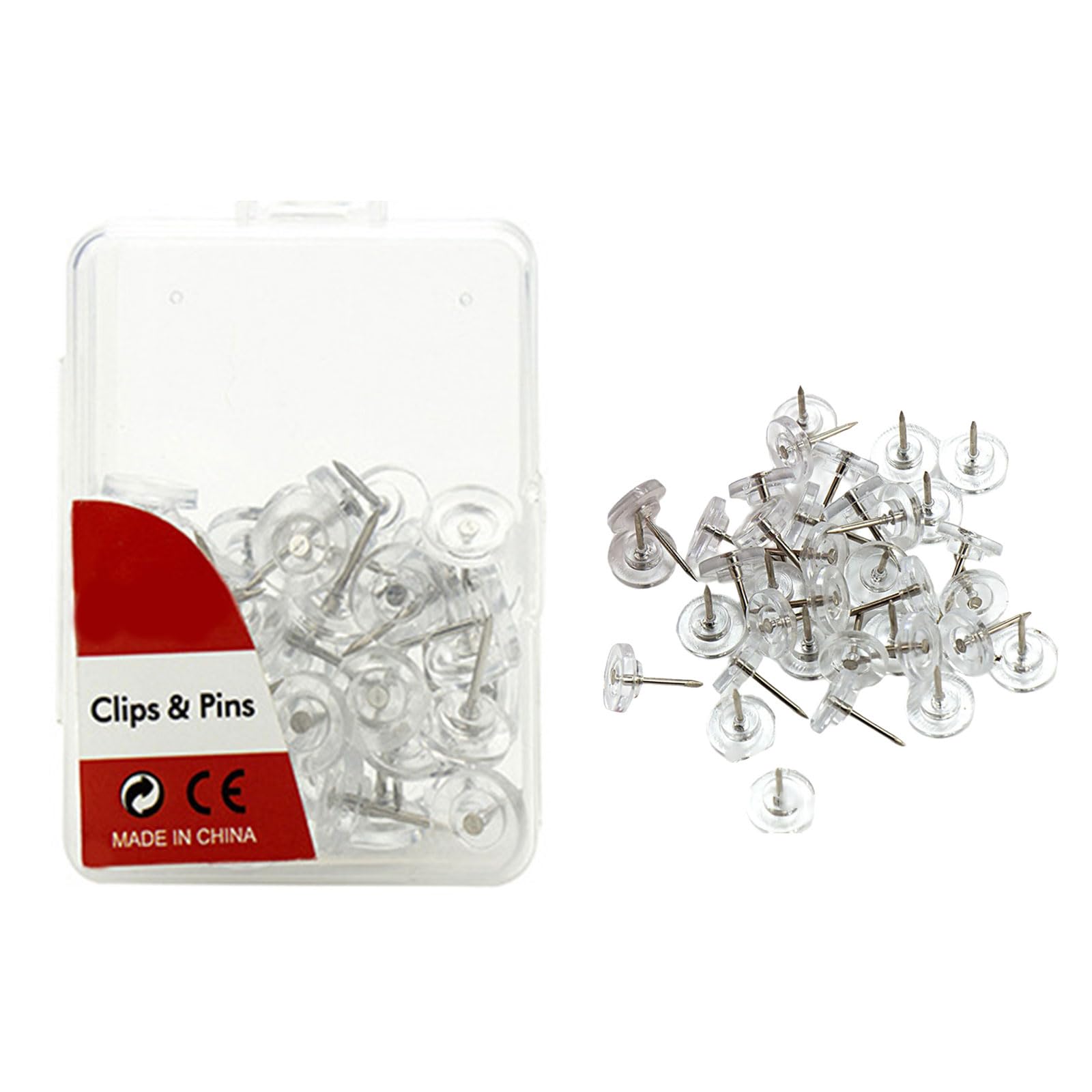 50/100 / 500Pcs Clear Flat Head Thumb Tacks for Cork Notice Board Photo Clear Tacks