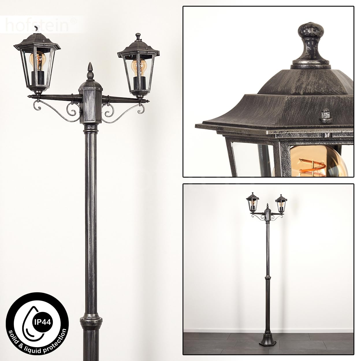 Loria Outdoor Path Light, Path Light Made Of Metal/Milk Glass In Black - View #6