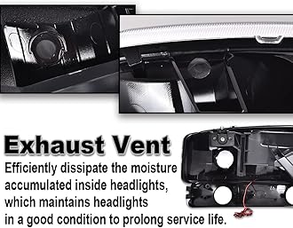 PIT66 LED DRL BAR Headlights Assembly, Compatible with 1999-2007 GMC Sierra 1500/2001-2007 1500HD 2500HD 3500 /Fit 99-06 GMC Yukon