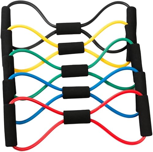 Miniatura 3 de Amosfun 10 Pcs 8 Exercise Resistance Bands Exercise Bands Stretching Equipment Bandas Elasticas Fitness De Resistencia Exercise Equipment Climbing