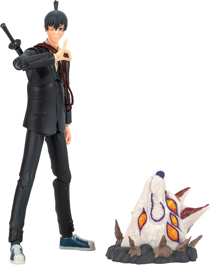 Total Anime AKI Hayakawa - 6.5-Inch Figure with Swappable Faceplates, Alternate Hands, Weapons, and Fox Devil