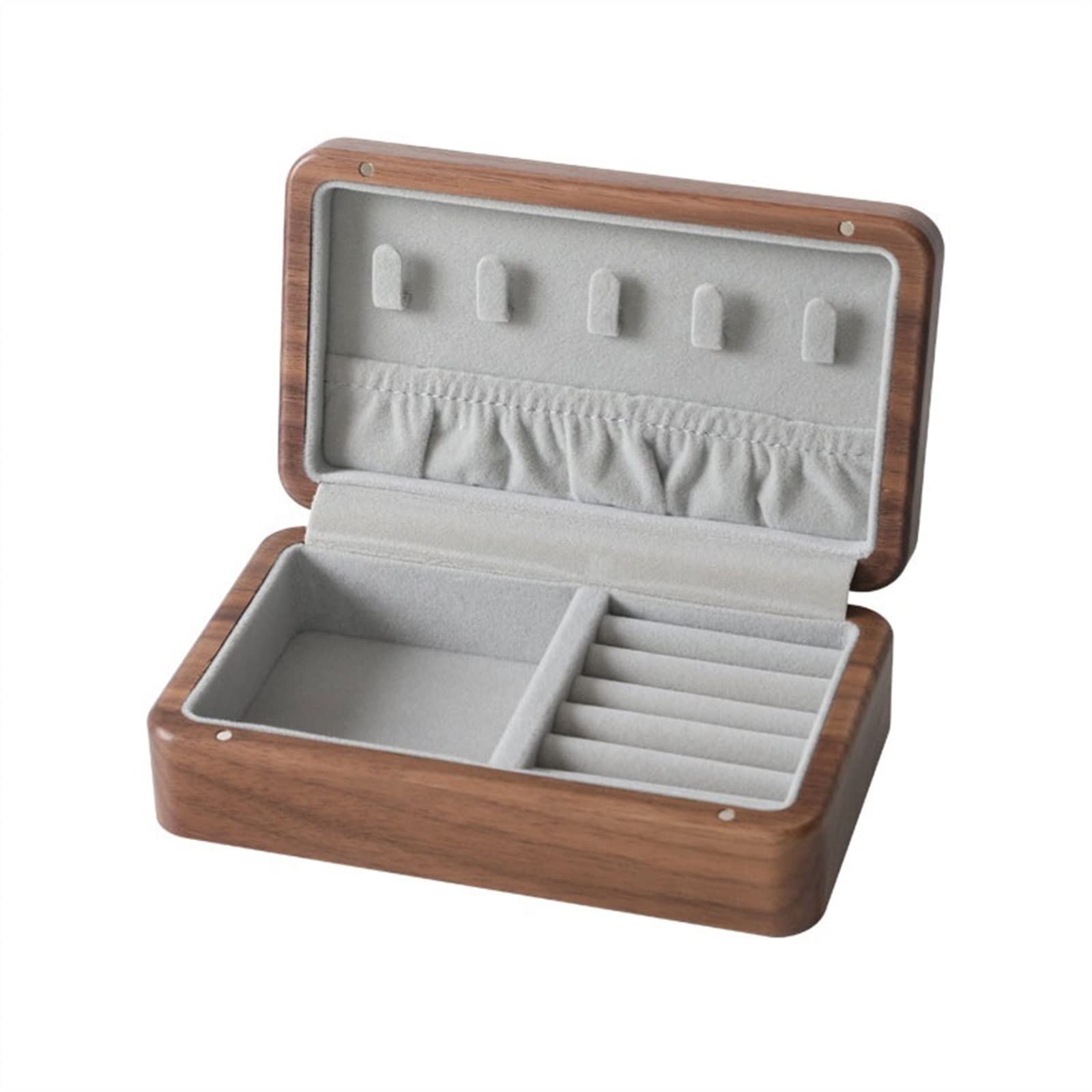 HDBCYUAZ High Grade Black Walnut Jewelry Box Flannelette Inner Storage Large Capacity Display