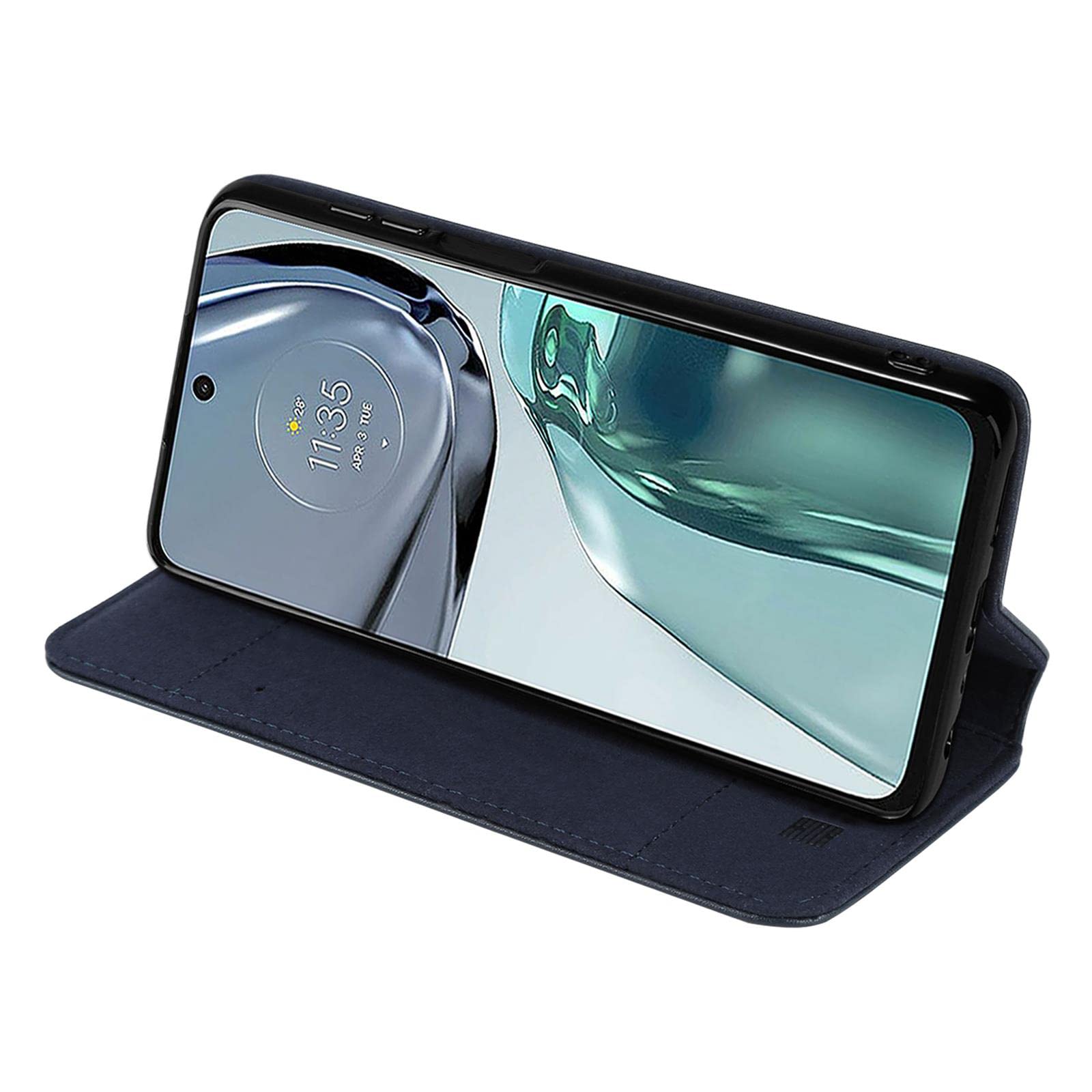 Echtleder-Hülle Für Motorola Moto G7 & G7 Plus: Mit Kartenfach, Magnetverschluss & Standfunktion