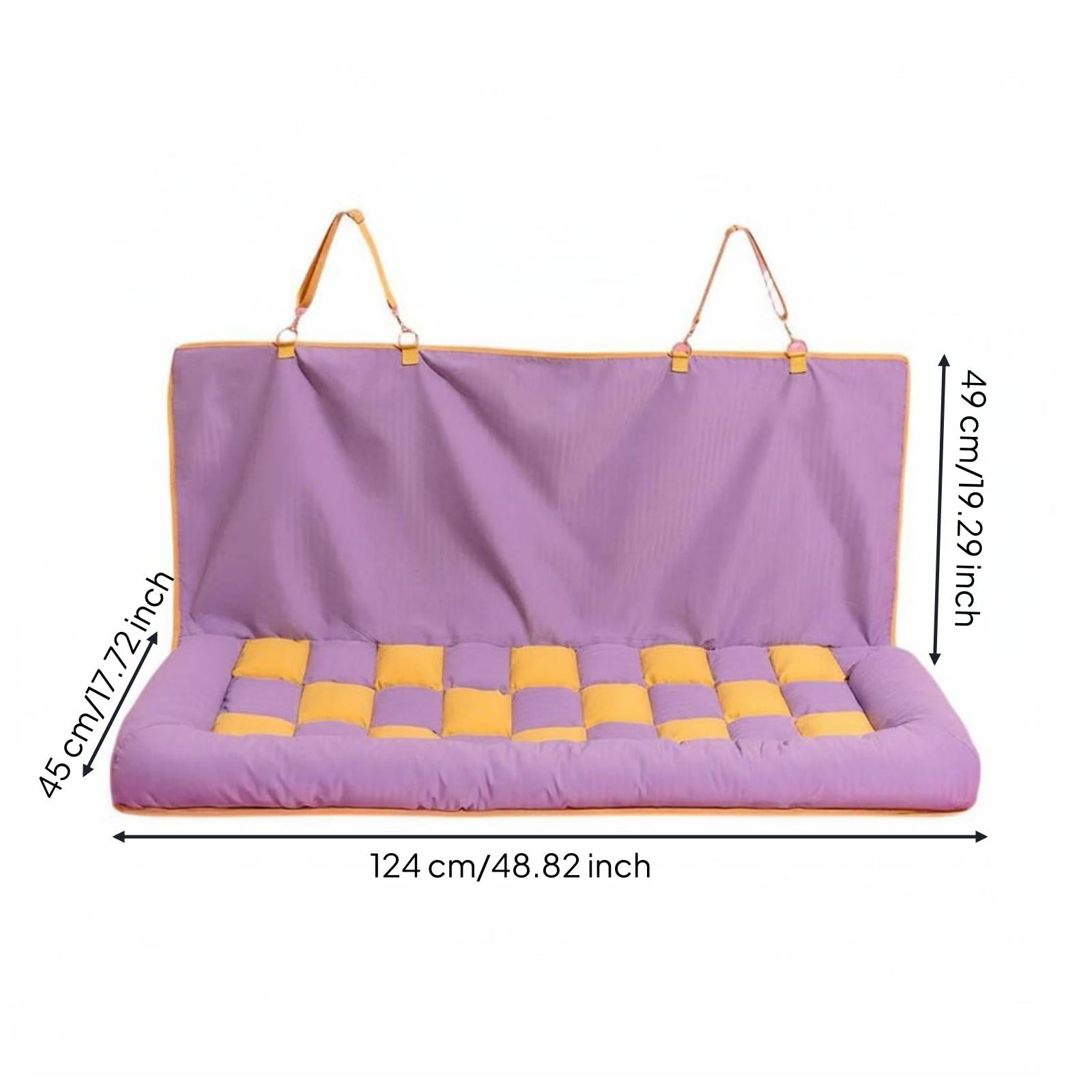 Hamaca Asiento Trasero Mascotas Fácil Limpieza Cama Coche Mascotas Resistente Al Desgaste Alfombra Viaje Perros para Salidas Largas, Púrpura, Asiento Trasero De Coche 124CM