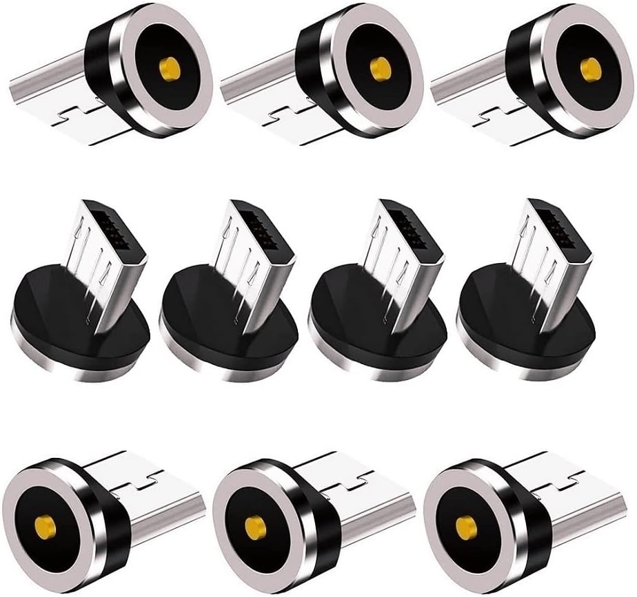 Magnetic Charging Series (Micro Tips) 10pcs,Just Micro USB Tips Without USB Cable Cords,Compatible for MicroAndriod SmartSeries.