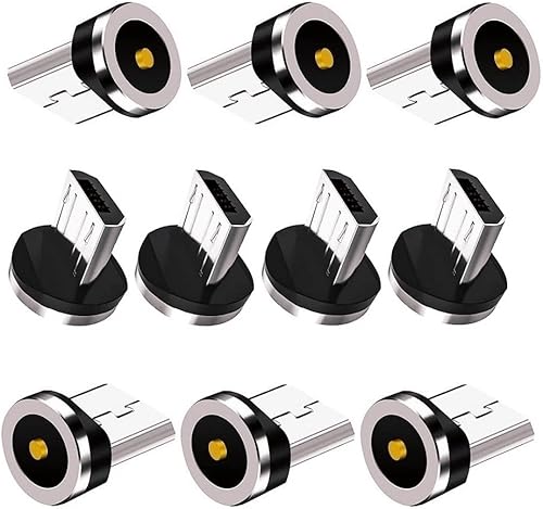 Serie de carga magnética (micropuntas) 10 piezas, solo puntas micro USB sin cables USB, compatible con MicroAndriod SmartSeries.