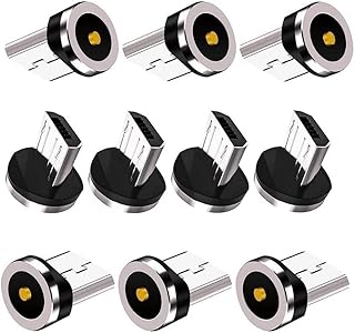 Raosky Magnetic Charging Series (Micro Tips) 10pcs,Just Micro Tips Without Nylon Braided USB Cords,Compatible for MicroAndriod SmartSeries.