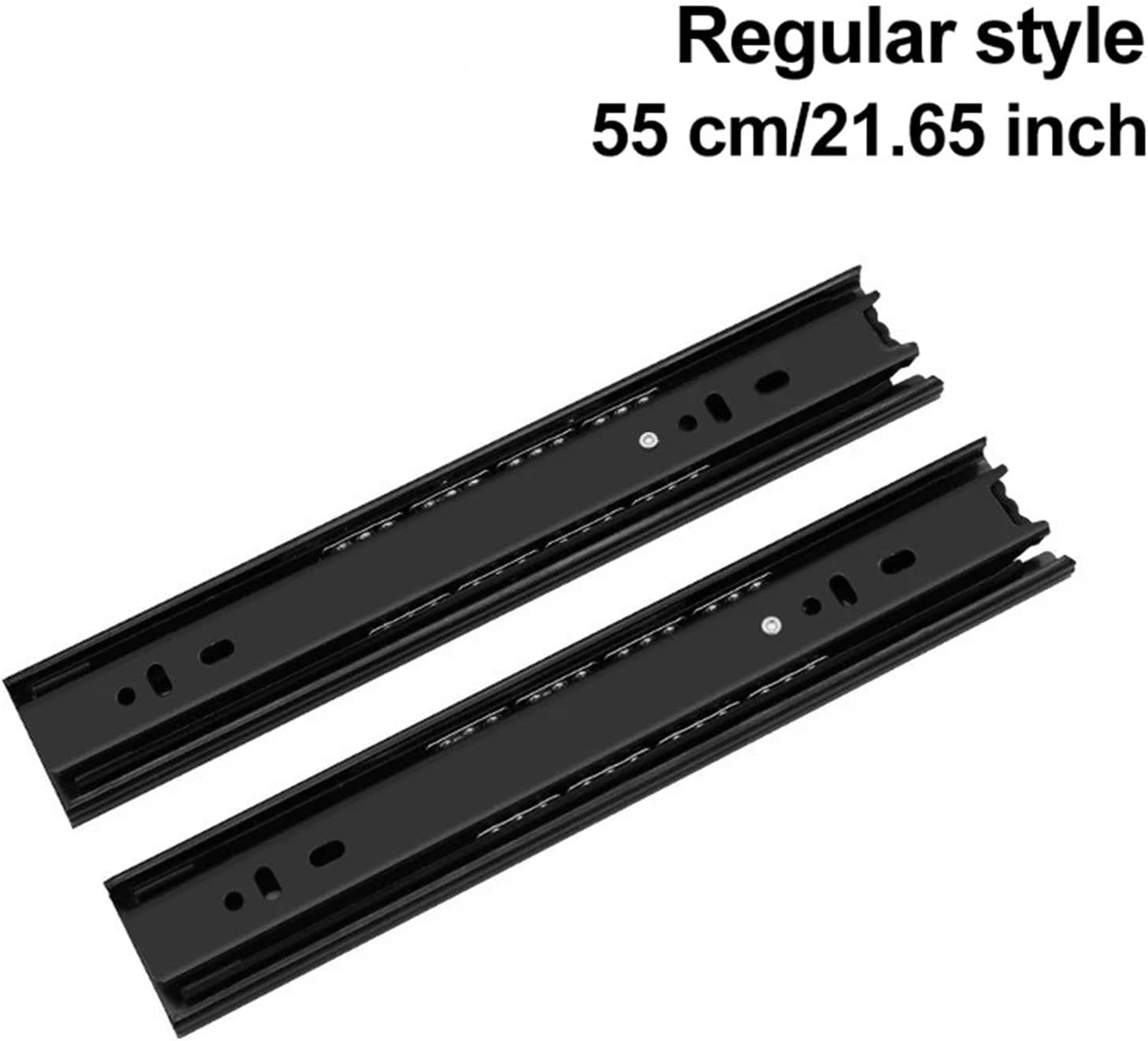 Hardware Full Extension Side Mount Drawer Slides 8" - 22" Stainless Steel Drawer Slides with Cushioned Track Rail SlidingTwo-Section Cabinet Furniture Hardware(Regular 55cm)