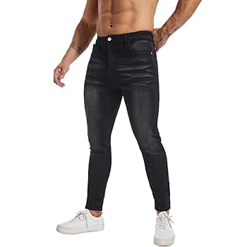 LZLER Mens Skinny Jeans Slim Fit Stretch Jeans Tapered Leg