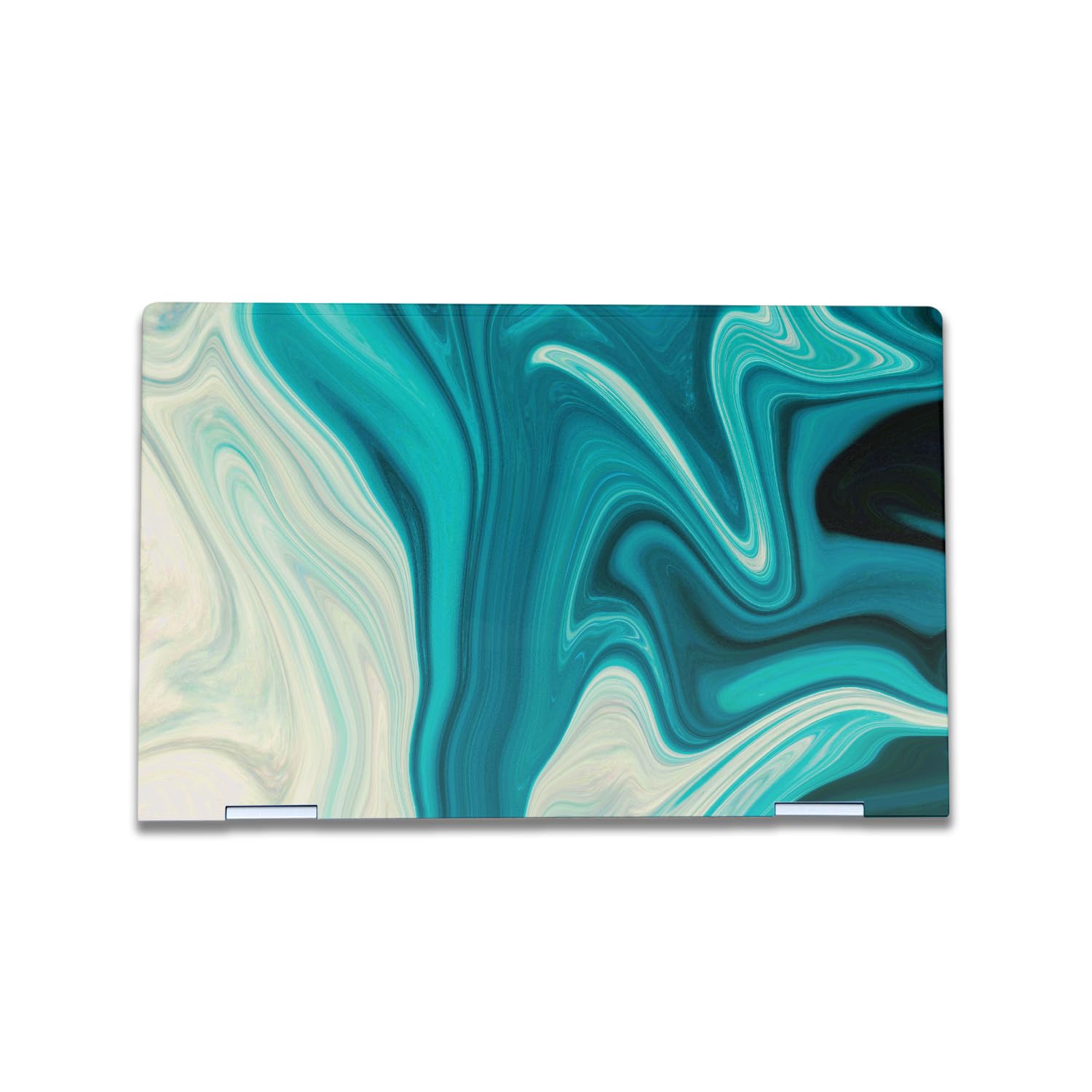 Laptop Skin Compatible with HP Envy x360 15” (2023) - Aqua Swirl - Premium 3M Vinyl Protective Wrap Decal Cover - Easy to Apply | Crafted in The USA by MightySkins