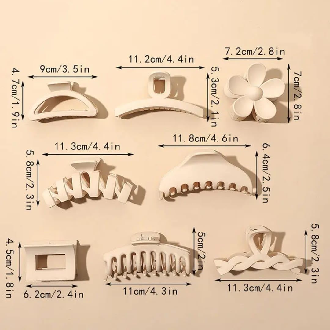 Fermagli per capelli da donna, grandi, sottili, spessi, ricci, accessori per capelli da ragazza, resistenti e resistenti, colori neutri (confezione da 12 misti)