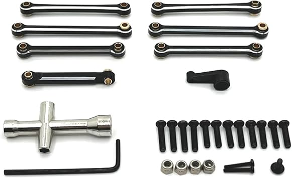 RC Models Spare Parts For RIaarIo XDKJ-001 XDKJ-006 AM-X12 For JJRC C8803 Metal Tie Rod Linkage Link Servo Arm RC Car PartsBlack