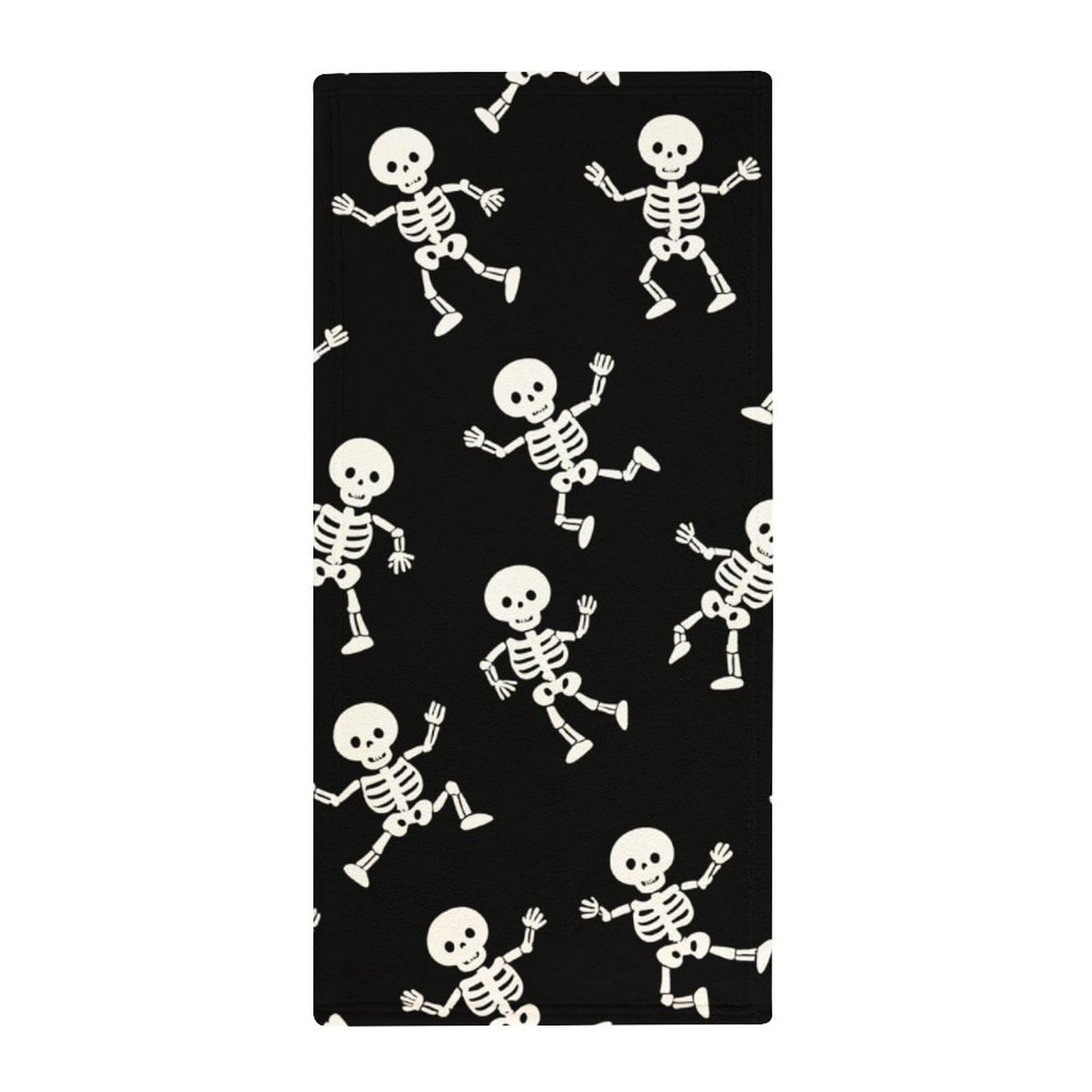 Anceky Microfiber Bath Towels for Gym & Spa, Cute Skull Skeleton Dancing Black Super Soft Quick-Drying Hand Towels