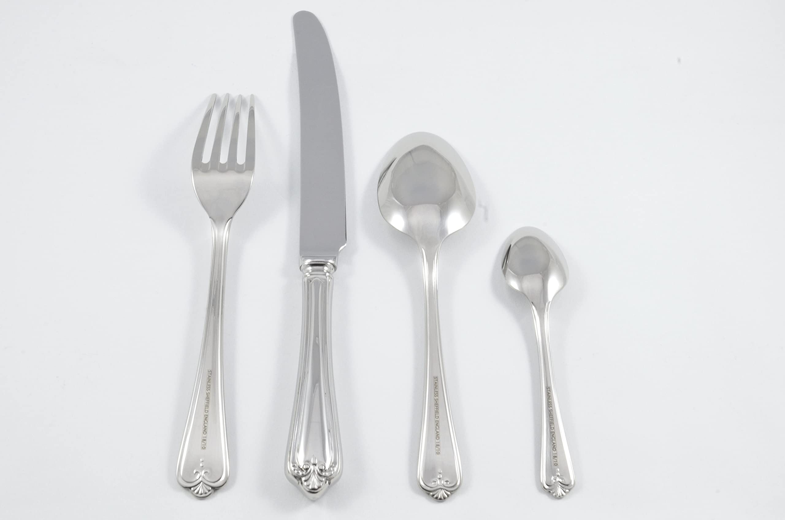 New Jesmond Pattern 4 Piece place Setting Made in Sheffield England Stainless Steel Cutlery Fantastic