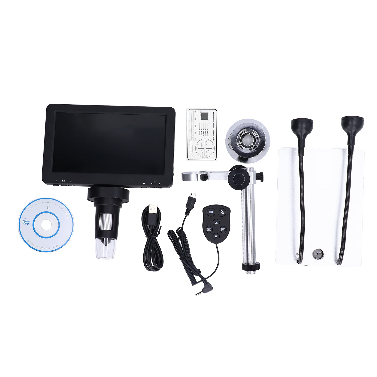 Cocoarm 7-Zoll-LCD-Digitalmikroskop Elektronisches Mikroskop 1200X 1080P mit 12MP-Kamera 8 LED-Aluminiumlegierungsständer für PCB-Löten Münzfelsinspektion Studentenreparatur