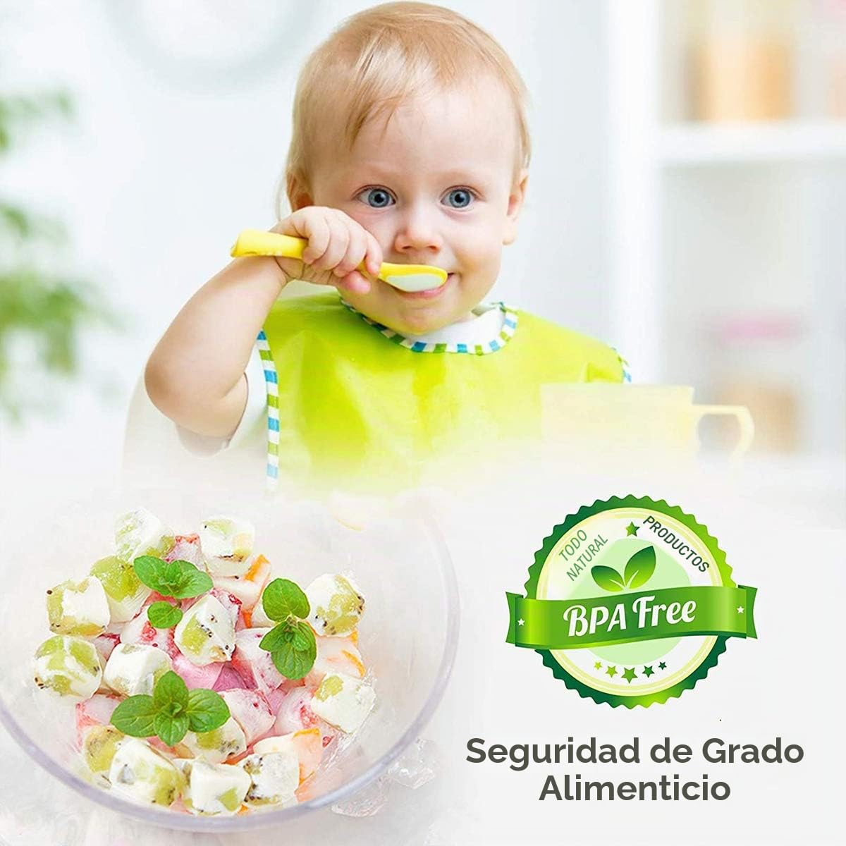 Mini Moldes para Cubitos de Hielo de Silicona, Cubiteras para 160 Cubitos, Hielo de 1 cm, Apilable
