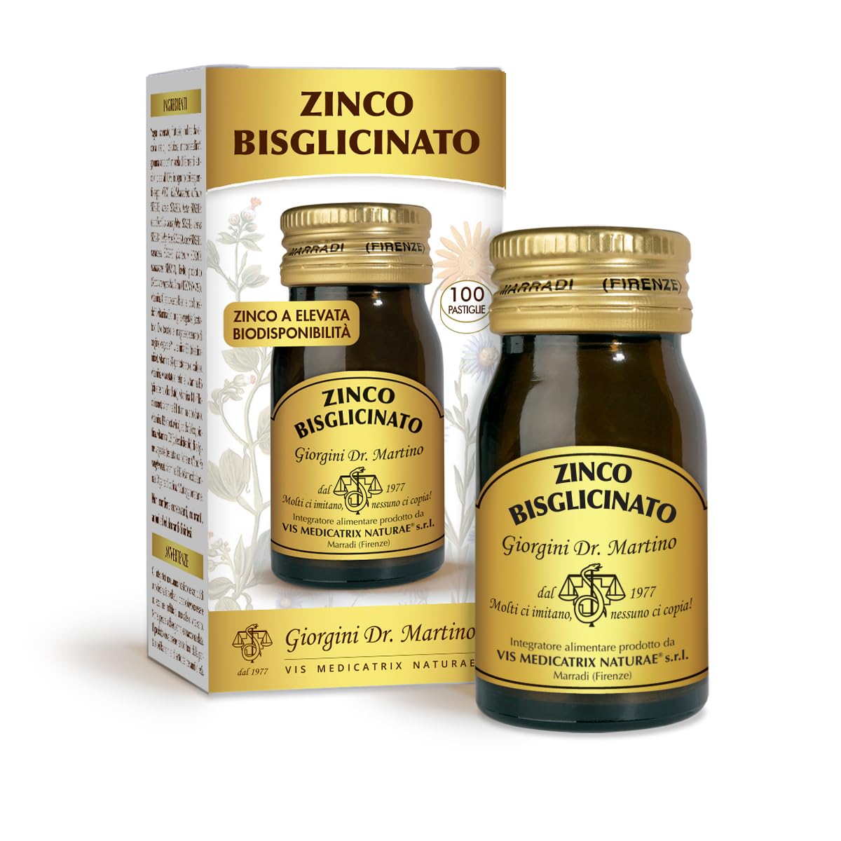 ZINCO BISGLICINATO pastiglie - 30 g (integratore di zinco forma organica chelata ad elevata biodisponibilità, arricchito con vitamina A - DOSI PER 100 GIORNI, più di 3 mesi di scorta)