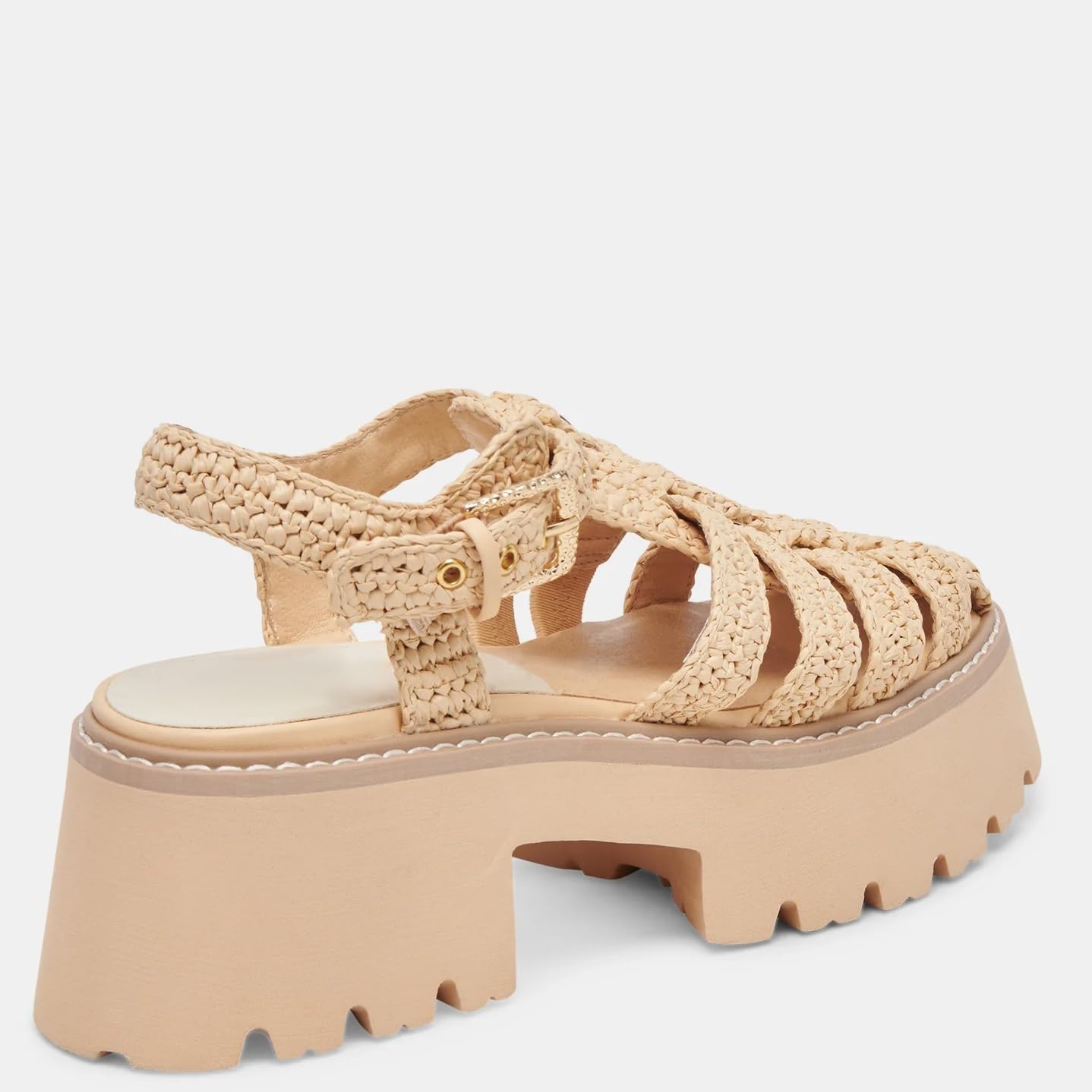 Plateau-Sandalen für Damen, Bast, Espadrille, Sommer, Strandsandalen mit verstellbarem Schnallenriemen, geschlossene Zehen, gewebte Sandalen, grobe Fischer, Häkelsandalen