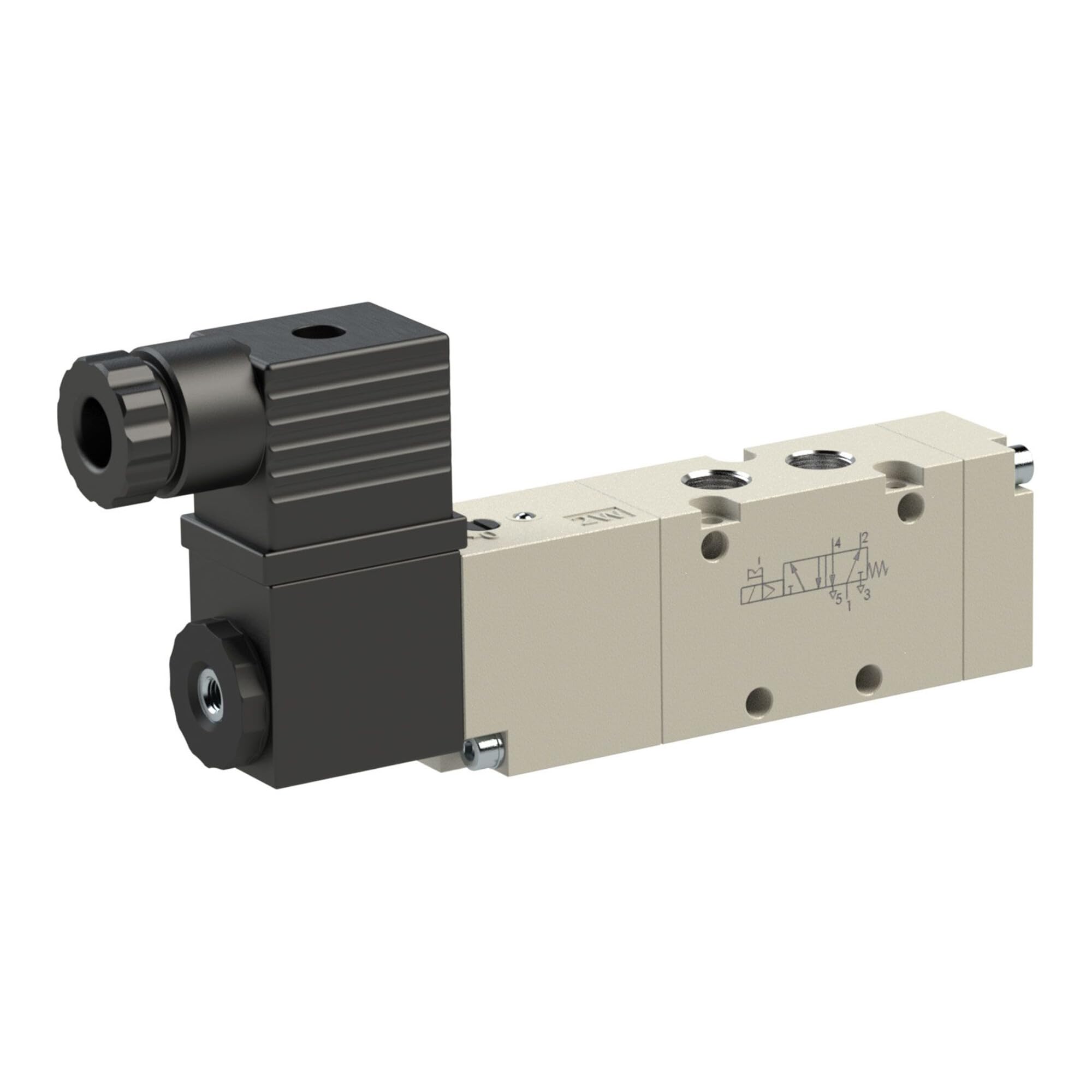 RIEGLER 106545-517.202 5/2-Wegeventil, elektropneumat., monostabil, G 1/4, 24 V DC, 1Stk