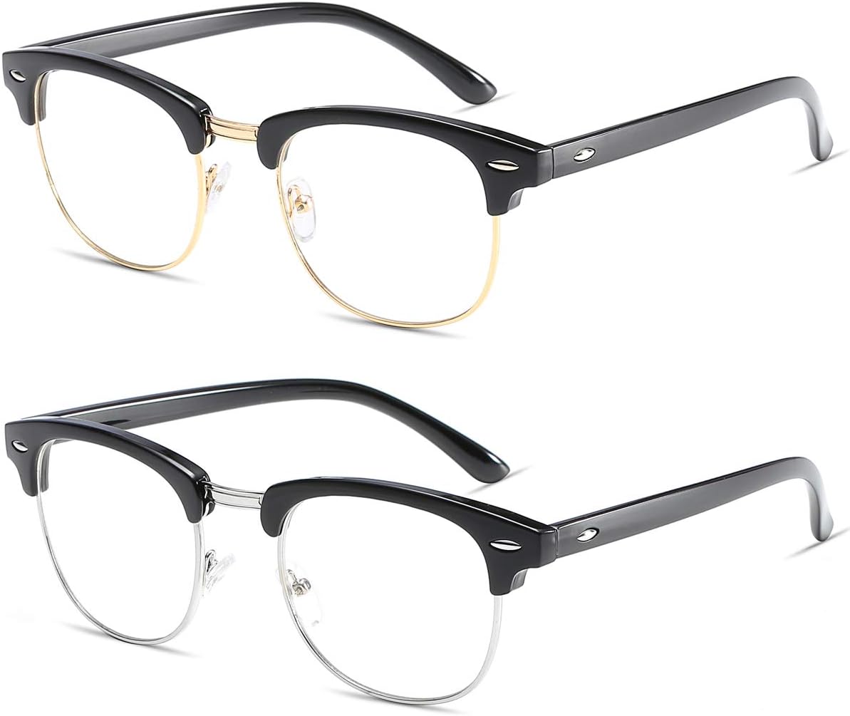 Fashion Vintage Classic Semi-Rimless Half Frame Clear Lens Glasses - Image 6