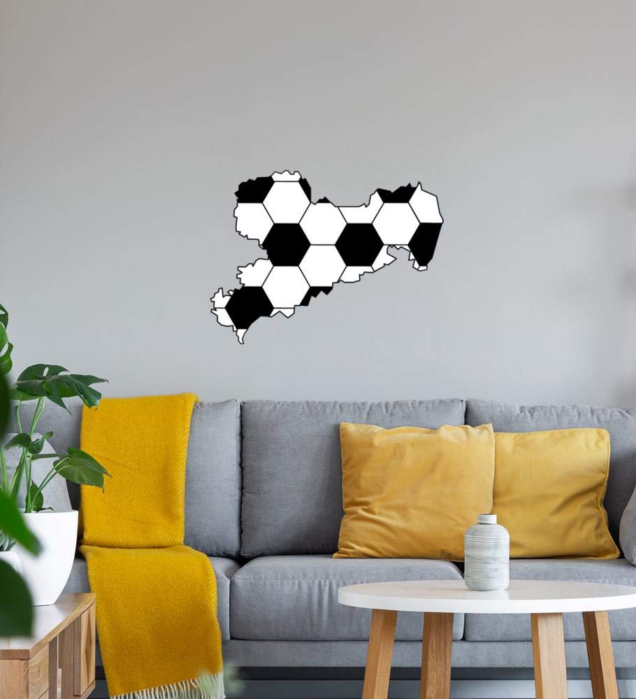 Shirt84.de - Adesivo da parete, motivo: calcio in Sassonia, 61 x 46 cm