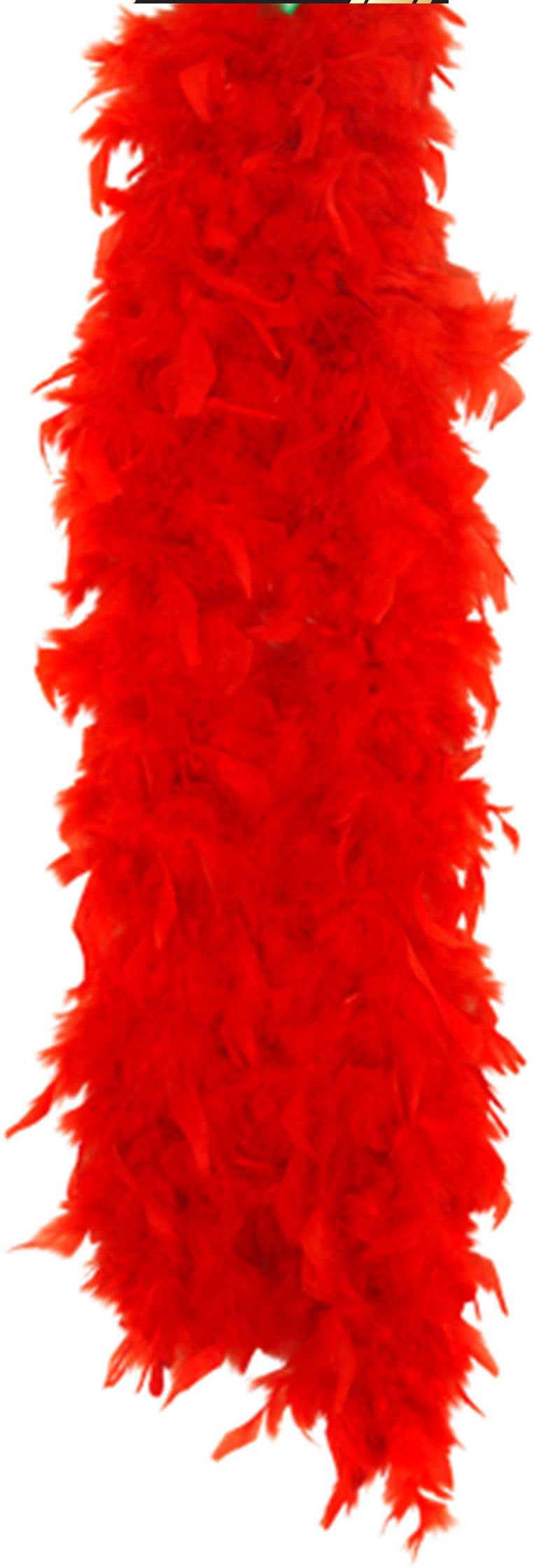 Ladies Feather Boa 150 Cm Hen Party Burlesque Showgirl Dancer Fancy Dress Costume Accessory (Red)
