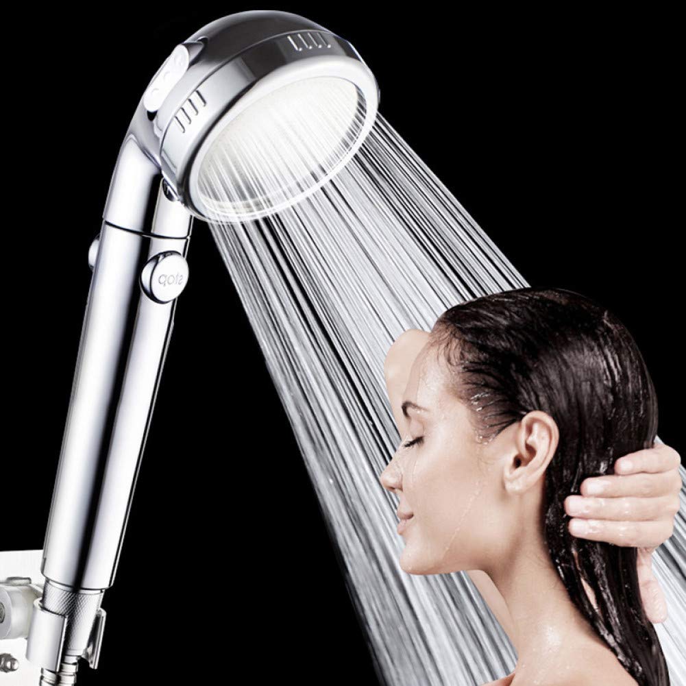 alcachofa de Ducha Cabezal de Ducha de Mano Soporte de Ducha de Mano baño Cabezal de Ducha galvanizado de 3 Funciones Ahorro de Agua de Alta presión con botón de Parada Ducha Lluvia noz