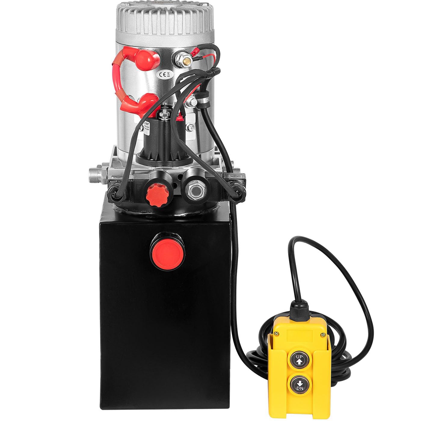 6/8/10 Quart 12V Hydraulikpumpe Doppeltwirkend Aggregat für LKW Anhänger, Schneller Start, Schnelle Ölabgabe (8L)