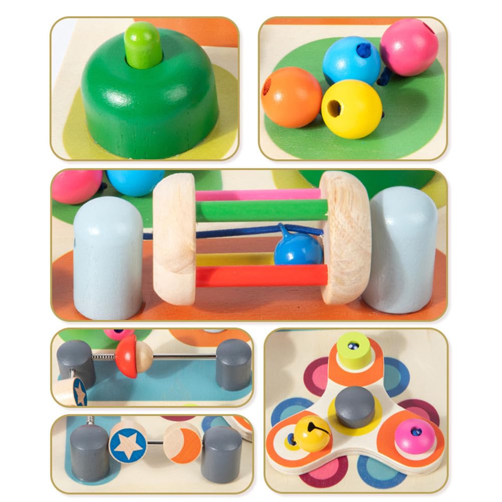 Board attività in Legno Montessori per Bambini, Giocattolo Sensoriale, Giocattolo Educativo per Abilità Motorie Fini