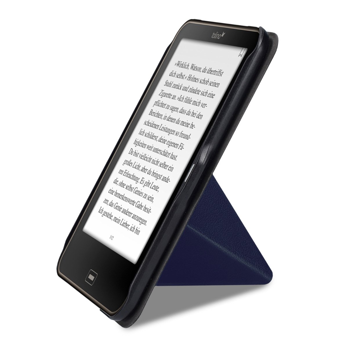 Custodia Tolino Shine 3 Kwmobile - Pelle PU, Magnetica, Con Stand, Nero - Foto 5