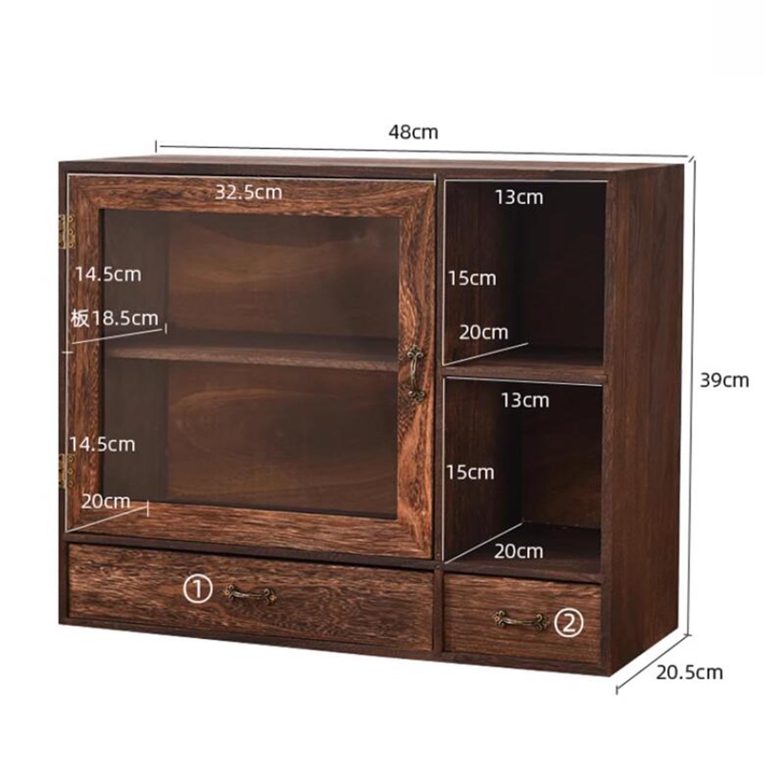 Organizador Escritorio Caja De Almacenamiento De Madera Maciza For Escritorio, Caja De Almacenamiento For Cosméticos, Juego De Té, Armario De Sobremesa, Estantería Pequeña, Escritorio De Estudio
