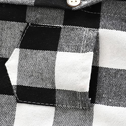 Toddler Baby Boys Girls Plaid Hooded Button Down Shirt Long Sleeve Jacket Spring Fall Shirts Shacket Cardigan Coat2