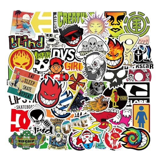 Rainway 100 Pièces Stickers, Autocollants Street Style de Vinyle Imperméables, Autocollants non répétitifs pour skateboard，Mode pour Compatible Avec...