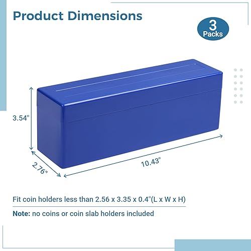 Miniatura 4 de Cajas de almacenamiento de losas para monedas, 3 paquetes de cajas organizadoras de monedas con 20 ranuras, juego de cajas de almacenamiento de
