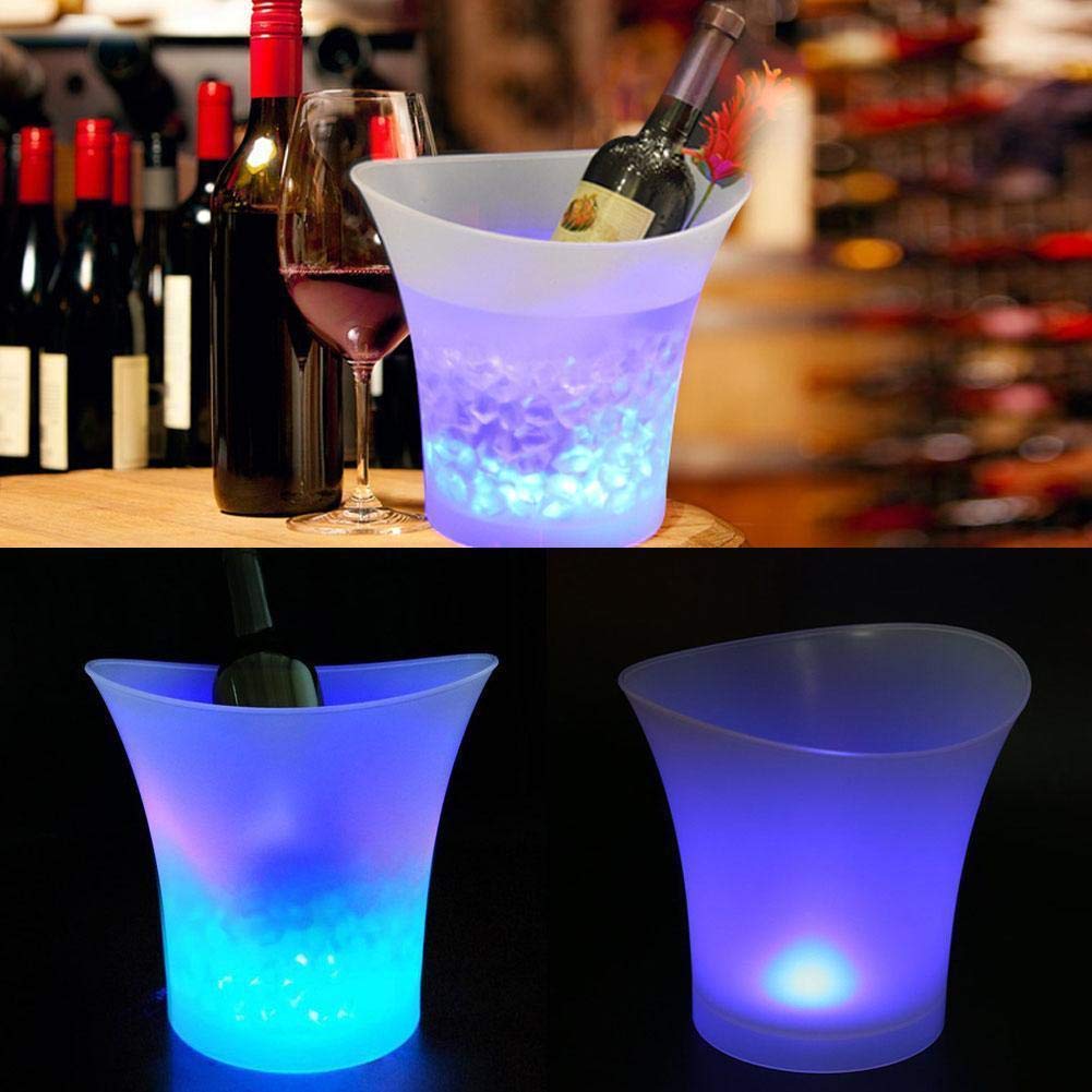 FidgetGear 5L LED Light Ice Bucket Champagne BeerWine Drinks Ice Cooler