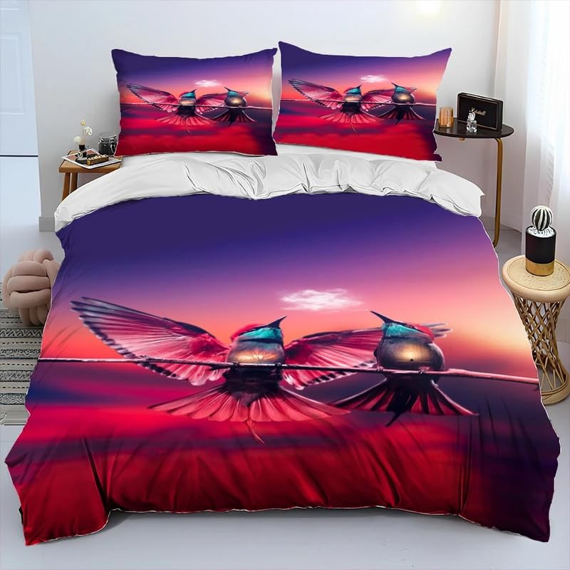 Housse de couette 240 x 260 oiseau rouge pour sublimer une décoration de mariage