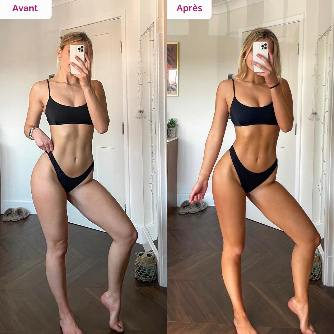Ensemble autobronzant Coco & Eve Bali Bae (foncé). Mousse de bronzage sans soleil entièrement naturelle. Avec Bronzer, gant et applicateur dorsal pour une application et un bronzage parfaits