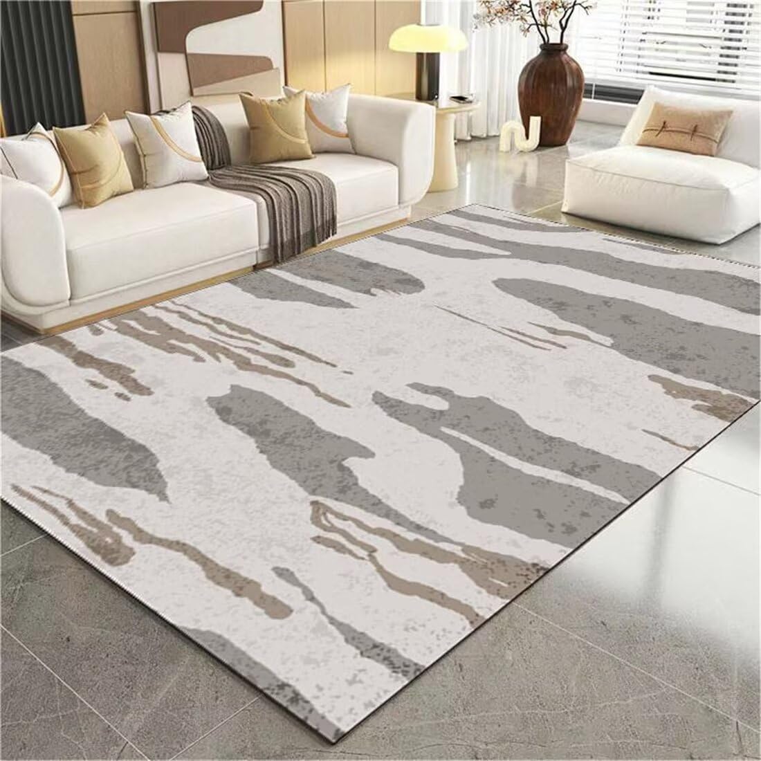 Tapis tout doux pour couloir et salon : confort gris lavable 60x90cm