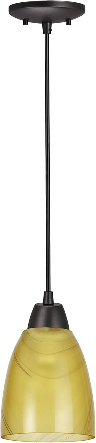 Aspen Creative 21037-21A One Hanging Socket Mini Pendant Kit in and 4' of SVT Cord Light Accessory, 1, Oil Rubbed