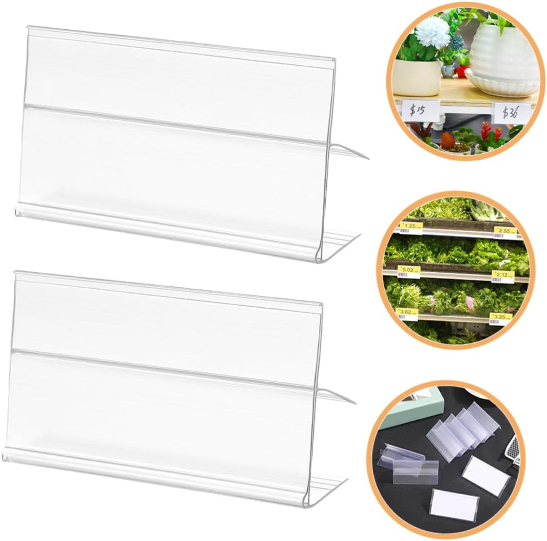 DECHOUS Supermarket Price Tag Holders 50 Pcs Label Clips Wire Label Holders 80x45mm for Retail Shelving