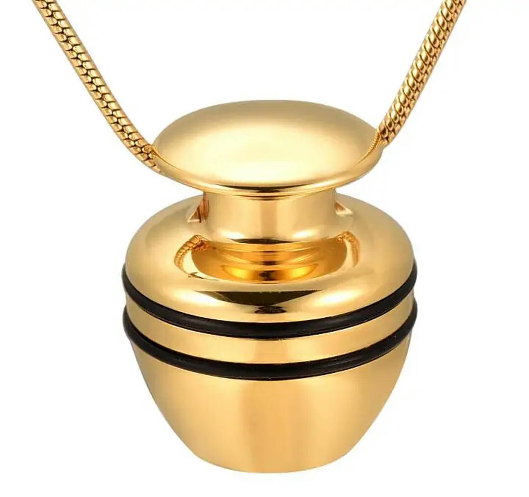 BIAIHQIE Memorial Jewelry Cremation Urn Pendant Necklace for Ashes Holder Caskets Cremation Urns Keepsakes for Women-Gold
