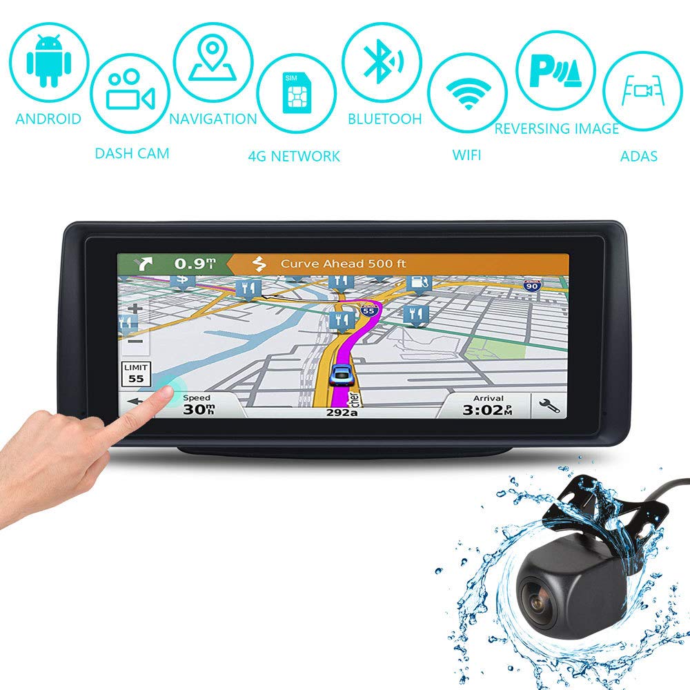 RDJM Car Dash Cam 1080P Full HD 140 Wide Angle Dashboard Camera 7" Display with Infrared Night Vision, Parking Monitor, WDR, Motion Detection, G-sensor, Loop Recording