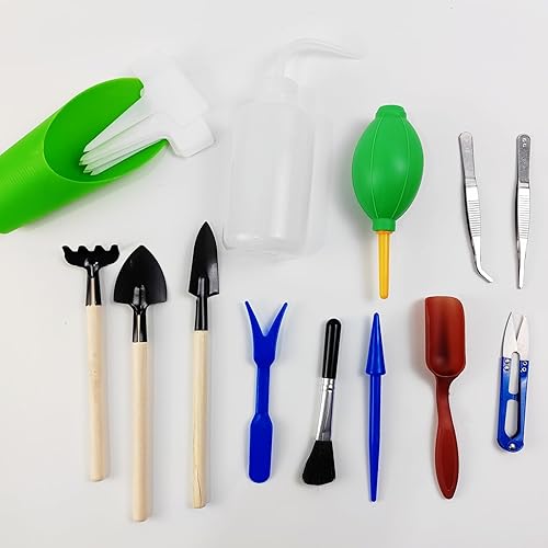 Miniatura 5 de GXXMEI Juego de 20 herramientas para suculentas, mini juego de herramientas de jardín, juego de herramientas de trasplante, kit de cuidado de