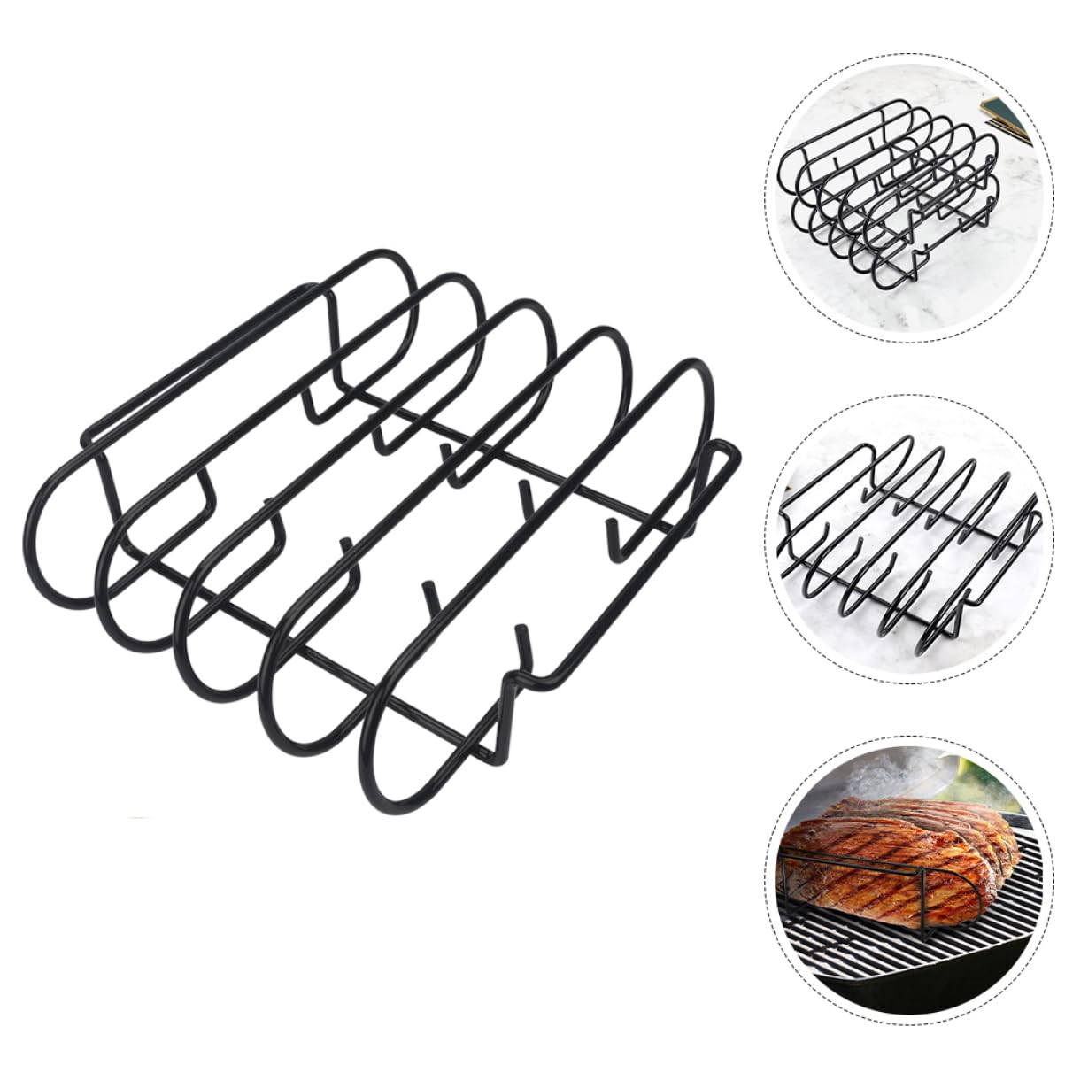 SUPVOX Supporto Portatile Barbecue Esterno da Acciaio Inossidabile in per Compatta Graticola per Grigliare Costine e Verdure Durante attività All'aperto