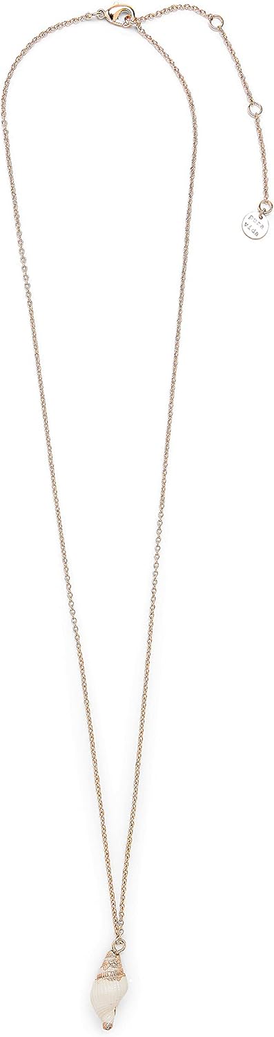 Pura Vida 22" Rose Gold Satellite Conch Necklace - Adjustable Length, Brass Base - Brand Charm, 3" Extender