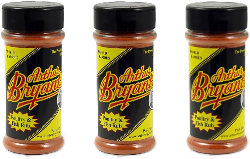 Arthur Bryant's Poultry and Fish (6 oz) — BBQ Rub for Ribs, Brisket, Chicken, Pork & More — Rib Rubs for Smoking and Grilling (3-Pack)