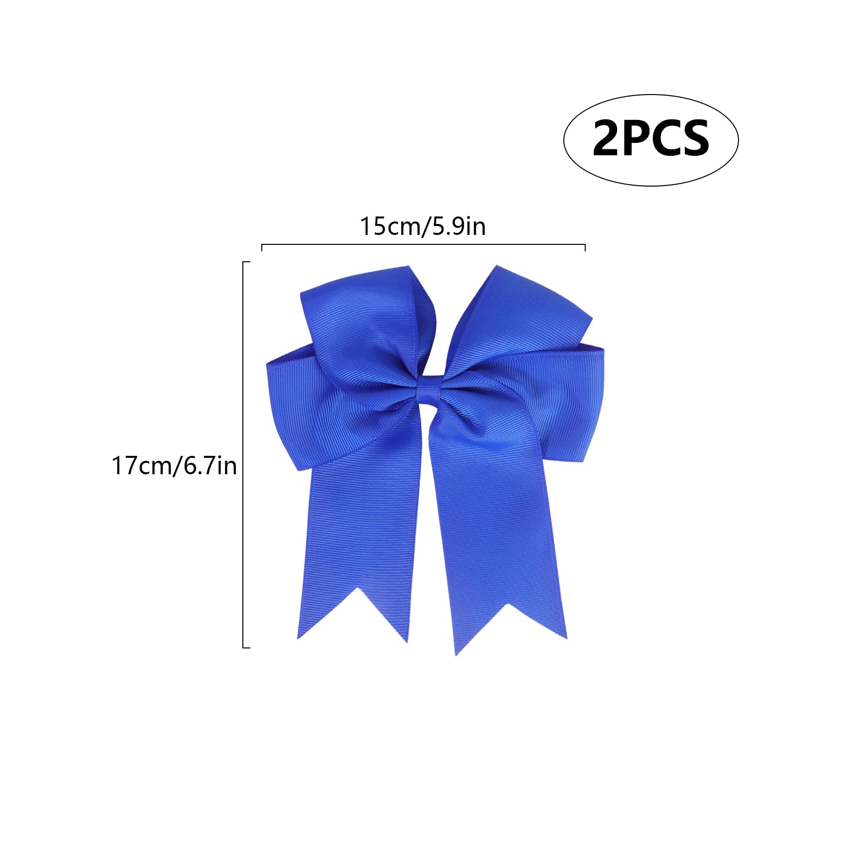 Nideen 2 Pack 6 inch Bow Hair Clips, Large Hair Barrette Clips for Women Girls Blue Hair Bows - Image 2