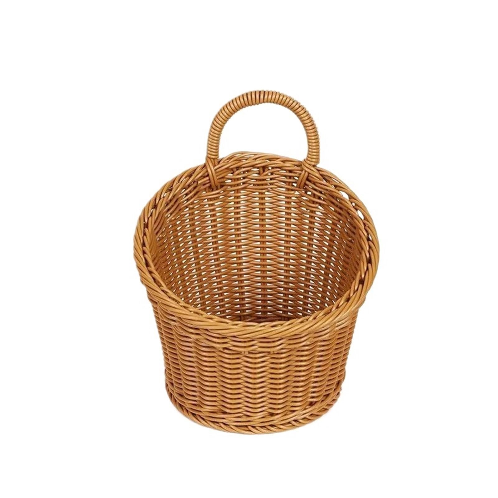 DUNSBY Woven Planter Woven Storage Basket Hanging Portable Wall Flower Plant Pot Desktop Kitchen Vegetables Корзина(17cmX15.5cm)